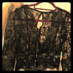 Sheer floral lace top